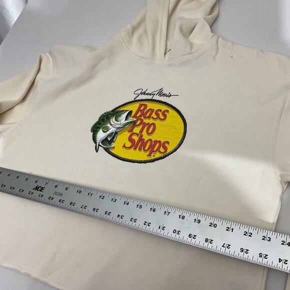 Johnny Morris Bass Pro Shops Cropped Hoodie L/G Beige 60% Cotton 40% Polyester W - Picture 7 of 8